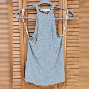 Lovers + Friends Gray Knotted Back Tank